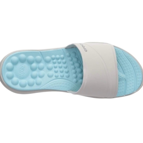Crocs Women's Reviva Slide Sandal ~ Pearl White / Ice Blue ~ Size 10 & 11 ~ NEW - Picture 8 of 14